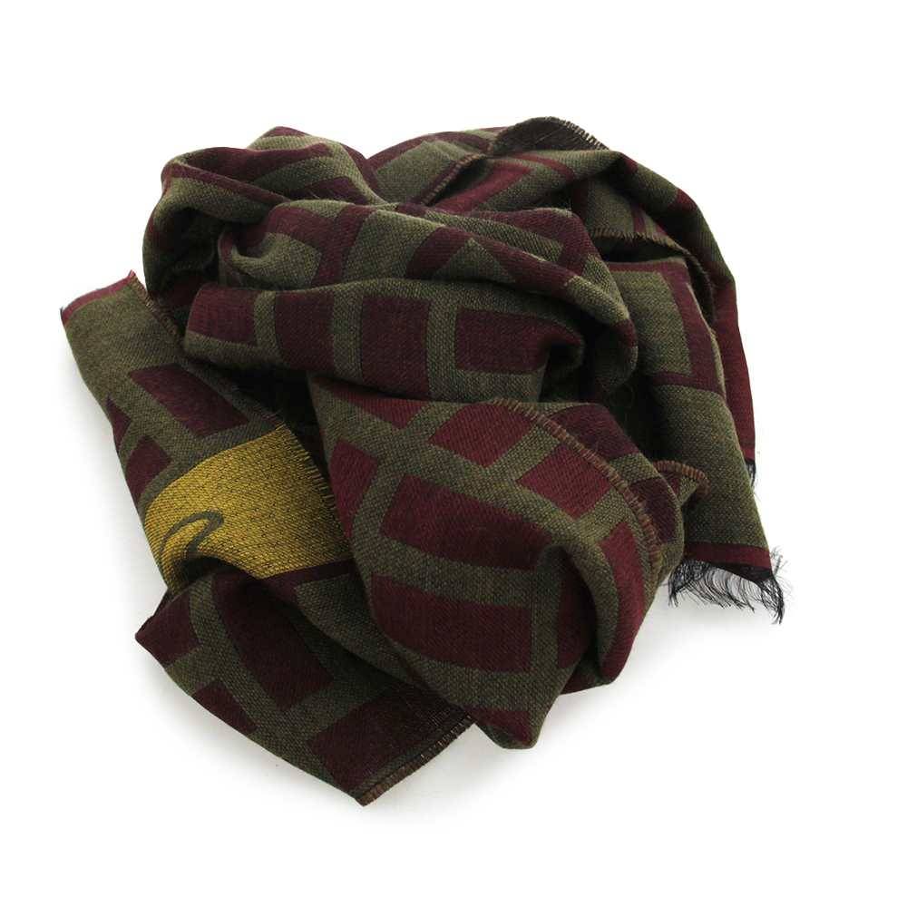 Sciarpa Unisex A Quadri Scacchi – 100% Acrilico Rosso – Wigwam – Prodotto Britannico