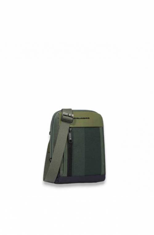 PIQUADRO Pocketbook S131 leather and fabric Green - CA3084S131-VE