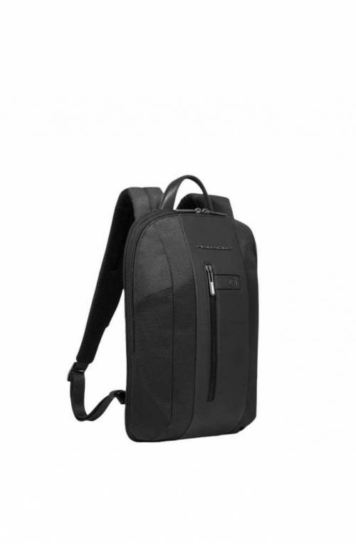 PIQUADRO Rucksack Brief Leder und Stoff Schwarz - CA6384BR2-N