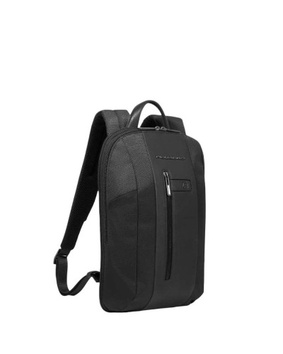 PIQUADRO Rucksack Brief Leder und Stoff Schwarz - CA6384BR2-N