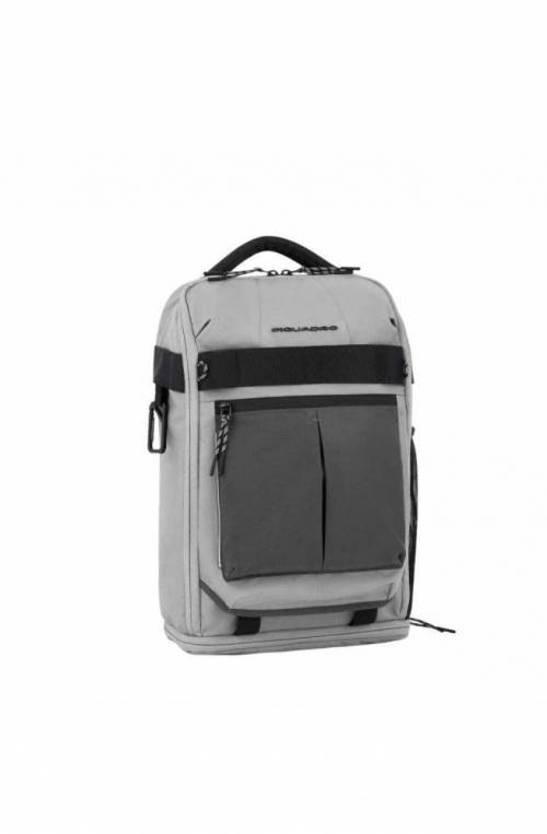 PIQUADRO Backpack S125 leather and fabric Gray - CA5999S125L-GR