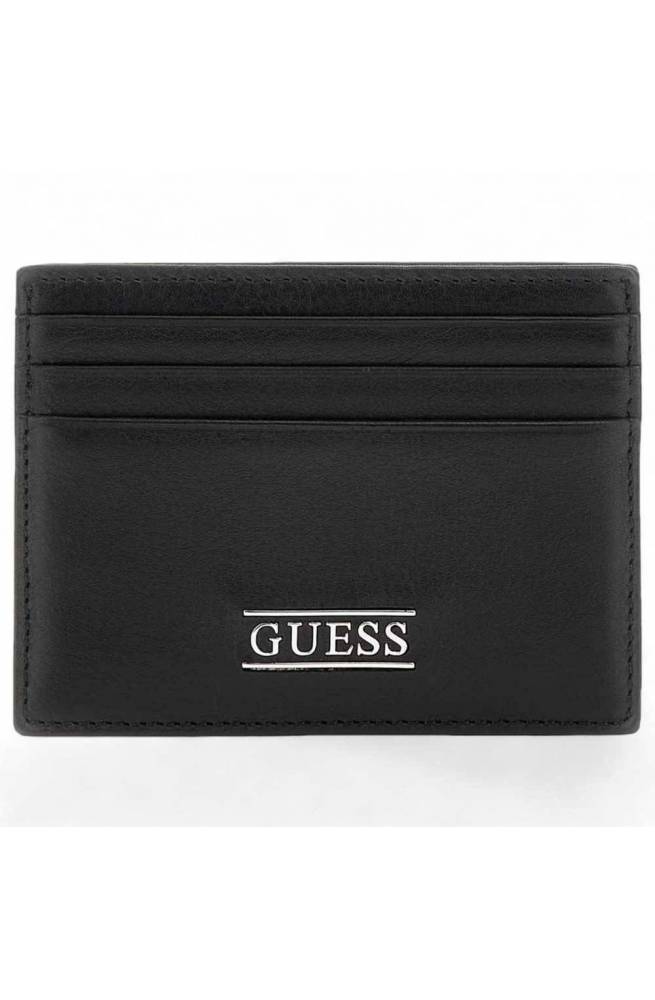 GUESS Credit card case NEW BOSTON Male Leather Black - SMNEBRLEA25BLA