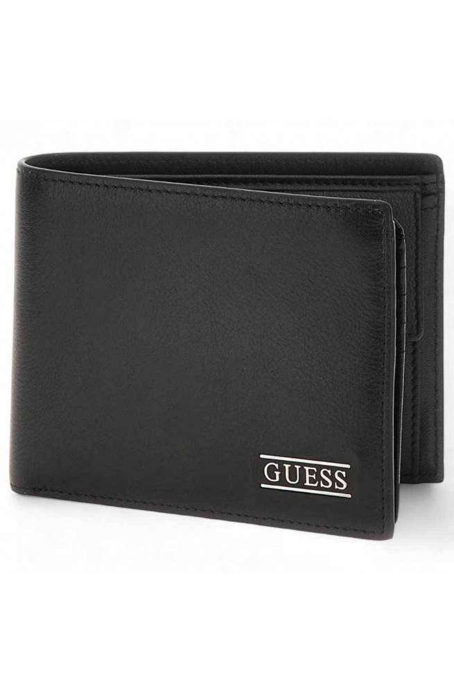 Portafoglio GUESS NEW BOSTON Uomo Pelle Nero - SMNEBRLEA24BLA