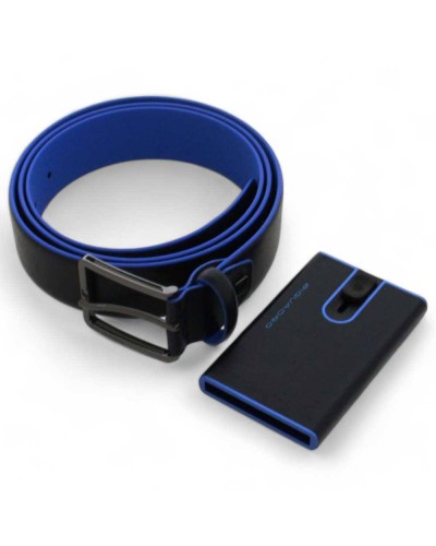 PIQUADRO Geschenkbox Herren Leder Blau - CUBOX15B2R-BLU2