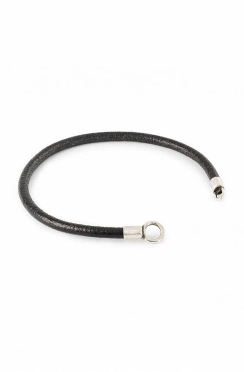 Trollbeads Black Leather and Silver Bracelet 21 cm TLEBR-00085