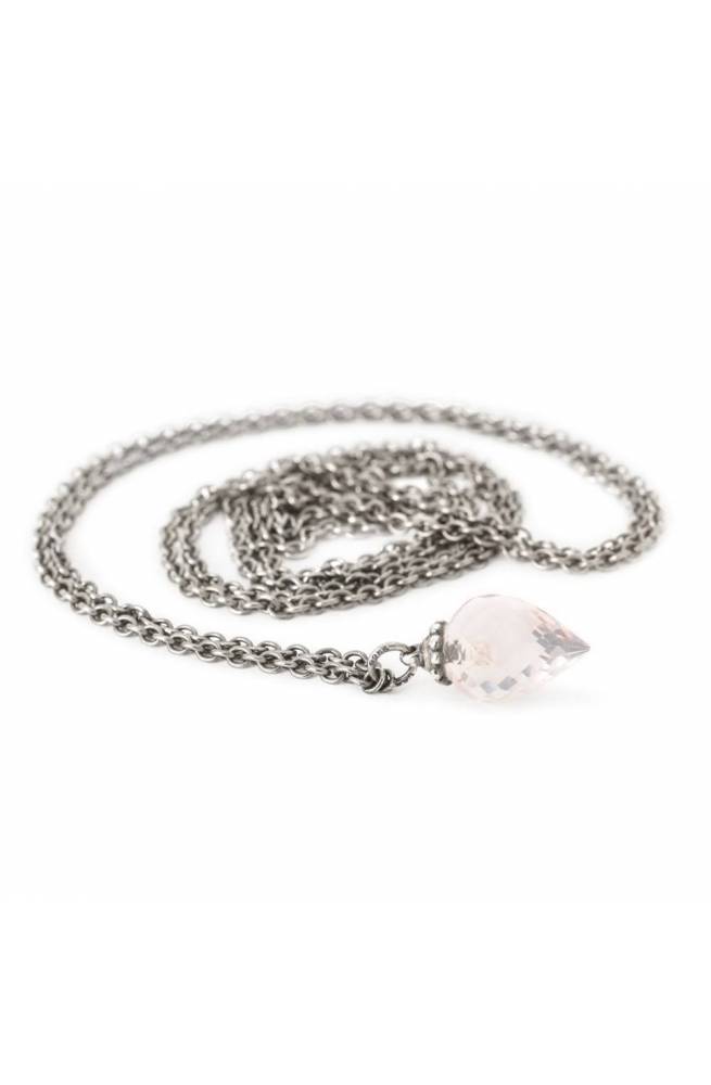 Trollbeads Collana d'Argento con Quarzo Rosa 80 cm TAGFA-00077