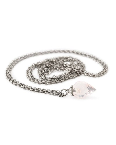 Trollbeads Collana d'Argento con Quarzo Rosa 80 cm TAGFA-00077