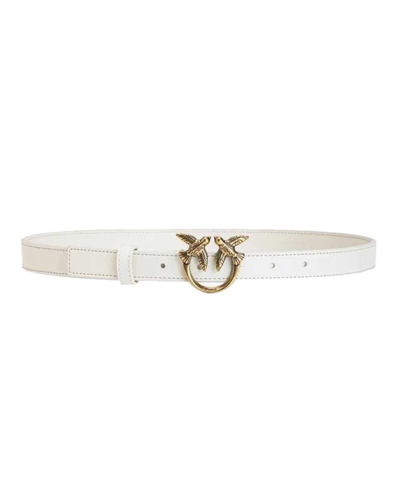 PINKO Guertel LOVE BERRY Damen Leder L Weiss | PoppinsBags
