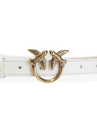 PINKO Guertel LOVE BERRY Damen Leder L Weiss | PoppinsBags