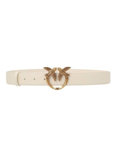 PINKO Guertel LOVE BERRY Damen Leder M Weiss | PoppinsBags