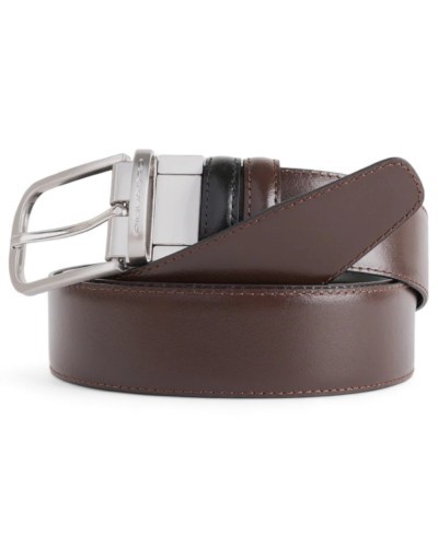 PIQUADRO Guertel Herren Leder Reversibel Schwarz braun - CU3049C11-NM