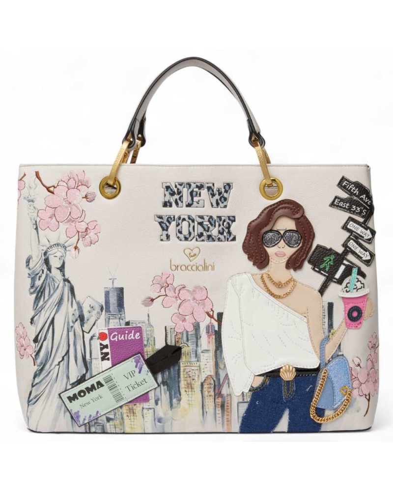BRACCIALINI Top handle Cartoline New York Female - B18161-YY-818