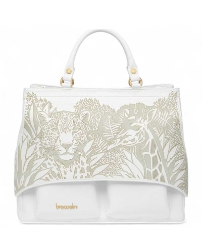 BRACCIALINI Top handle Naomi Leather White - B18295-PP-001