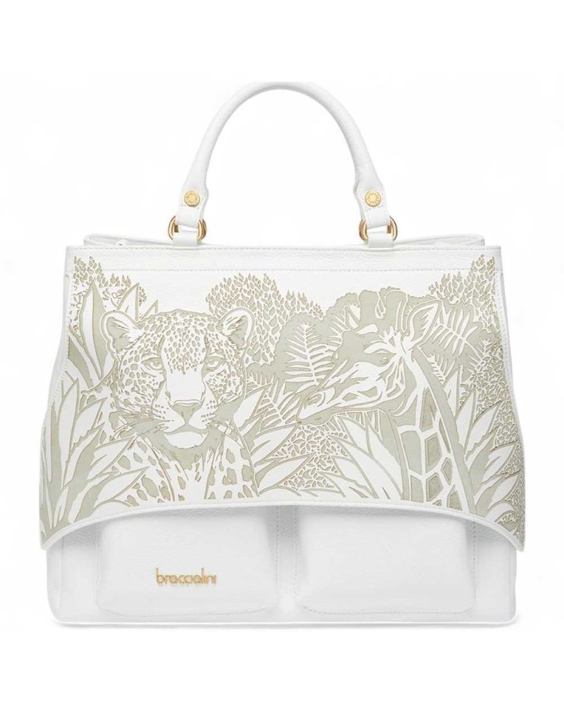 BRACCIALINI Top handle Naomi Leather White - B18295-PP-001