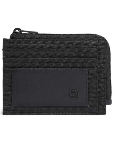 Portacarte PIQUADRO Nero pelle e tessuto - PP4822S136R-N
