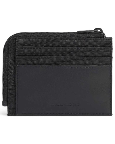 Portacarte PIQUADRO Nero pelle e tessuto - PP4822S136R-N