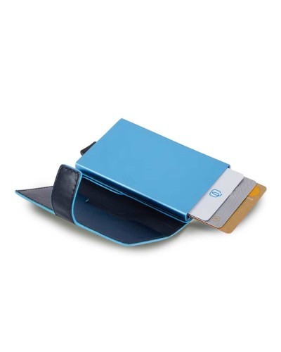 PIQUADRO Kartenhalter blue square Blau Leder - PP5649B2BLR-BLU2