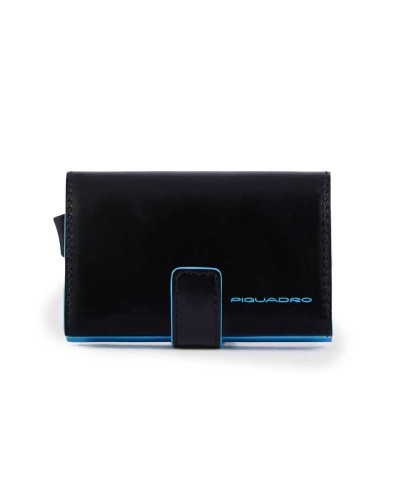 PIQUADRO Kartenhalter blue square Schwarz Leder - PP5649B2BLR-N