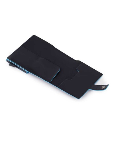 PIQUADRO Kartenhalter blue square Schwarz Leder - PP5649B2BLR-N