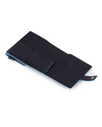 PIQUADRO Kartenhalter blue square Schwarz Leder - PP5649B2BLR-N