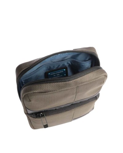 Borsello PIQUADRO W129 pelle e tessuto Verde | PoppinsBags