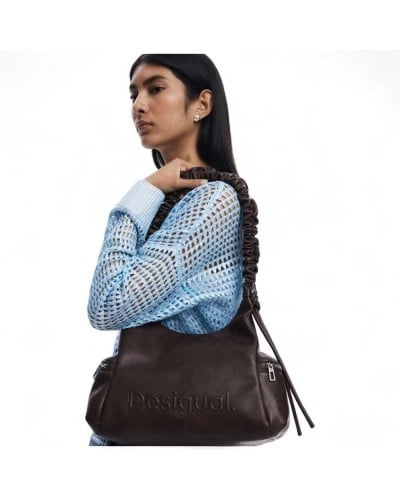 Desigual Borsa a mano Half Logo Donna Marrone | PoppinsBags