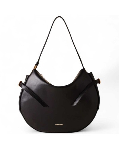 Borbonese Borsa Hobo Nero/Op Naturale Donna | PoppinsBags