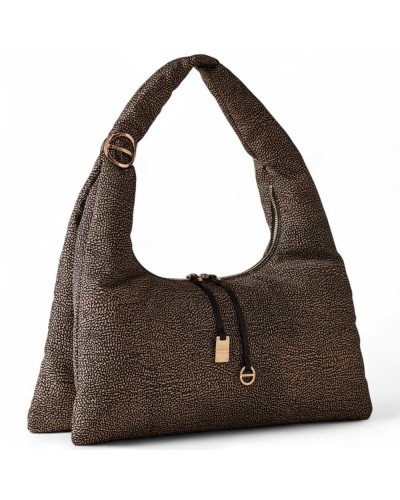 BORBONESE Hobo tasche OP NATURALE/NERO Damen | PoppinsBags