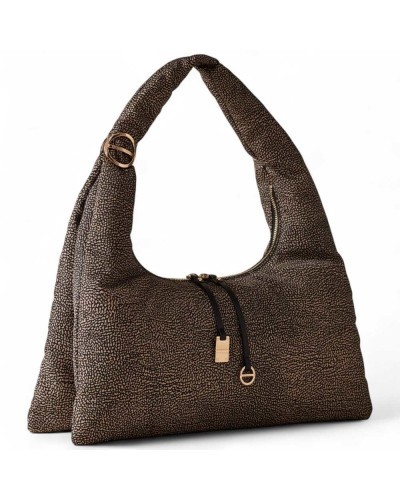 BORBONESE Hobo tasche OP NATURALE/NERO Damen | PoppinsBags