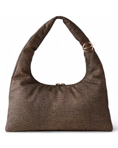 BORBONESE Hobo tasche OP NATURALE/NERO Damen | PoppinsBags