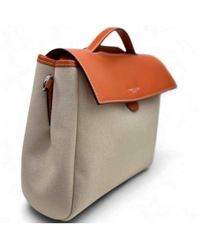 Top handle Ladies Beige-Orange | PoppinsBags