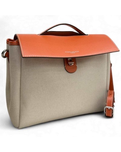 Top handle Ladies Beige-Orange | PoppinsBags