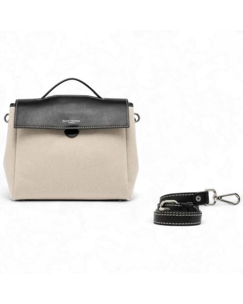 Griffe oben Damen Beige-Schwarz | PoppinsBags