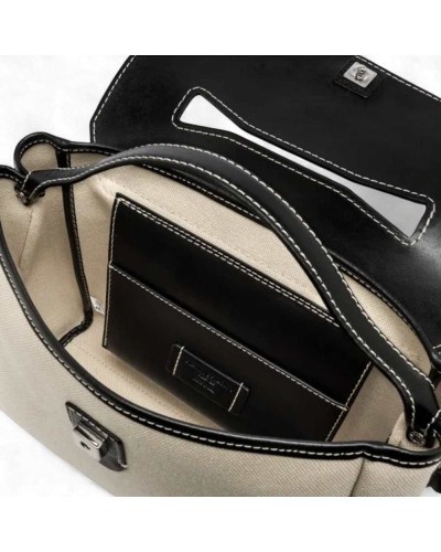 Griffe oben Damen Beige-Schwarz | PoppinsBags