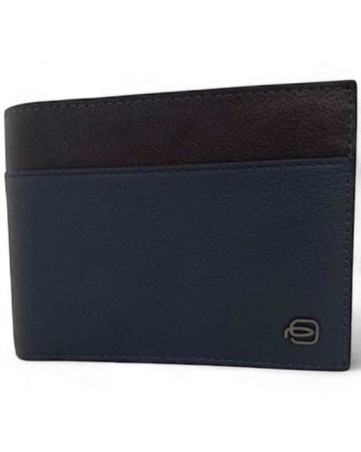 Portafoglio PIQUADRO Pelle Blu-marrone | PoppinsBags