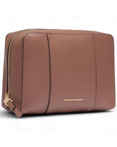 PIQUADRO Kosmetiktasche Damen Leder Braun | PoppinsBags