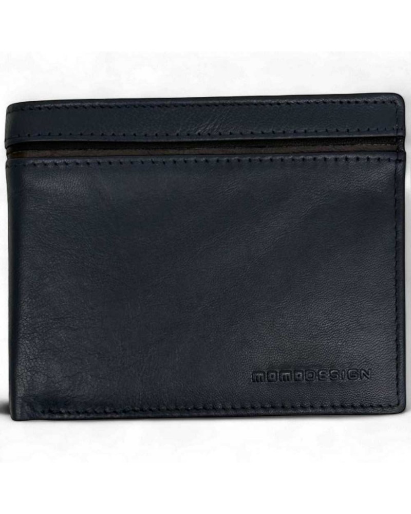 MOMODESIGN Geldbörse Herren Leder Blau | PoppinsBags