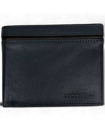 MOMODESIGN Geldbörse Herren Leder Blau | PoppinsBags