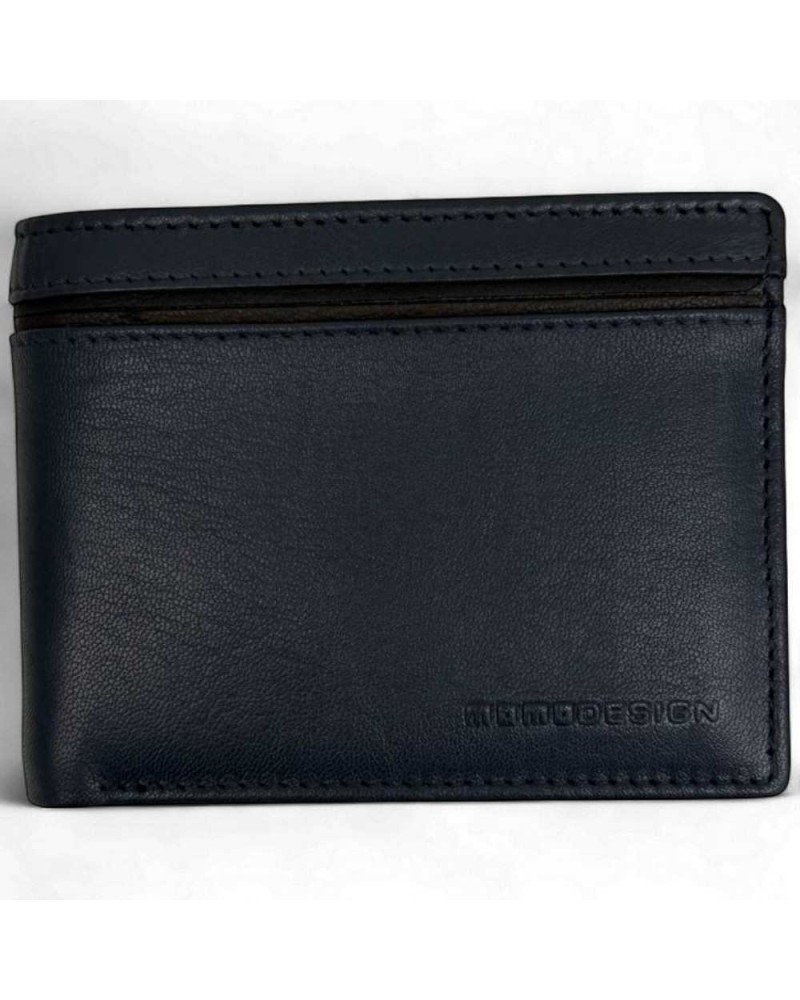 MOMODESIGN Cartera Hombre Cuero Azul | PoppinsBags