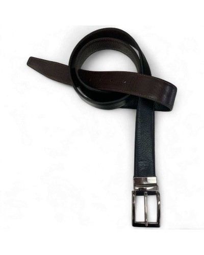 Cintura OFFICINE DEL CUOIO Uomo Pelle Reversibile Nero