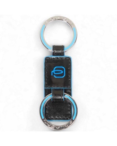 PIQUADRO Llavero Negro Piel Hombre | PoppinsBags