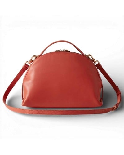BORBONESE Sexy Bag S. with Strap Nappa Calfskin Red