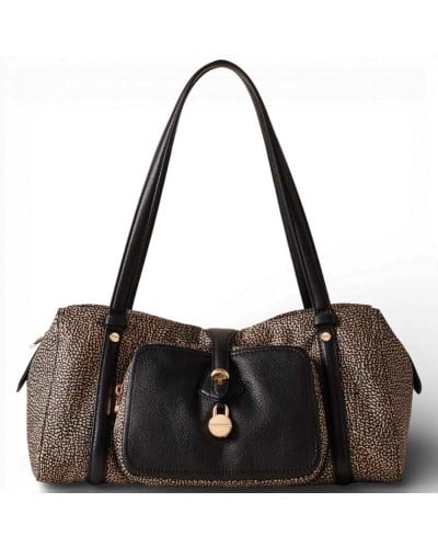 BORBONESE Bauletto M. Tasche OP Natur/Schwarz | PoppinsBags