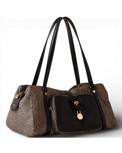 BORBONESE Bauletto M. Tasche OP Natur/Schwarz | PoppinsBags