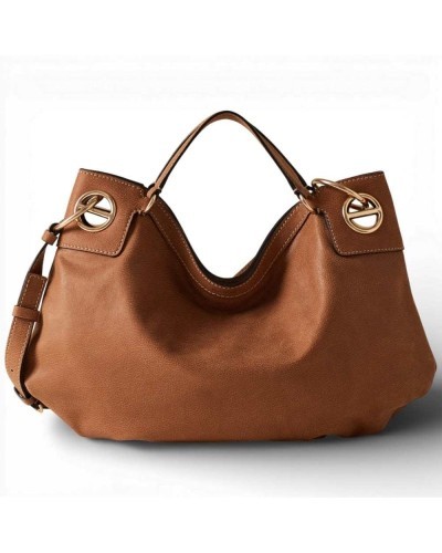 Bolso London M. con Bandolera BORBONESE Piel Nabuk
