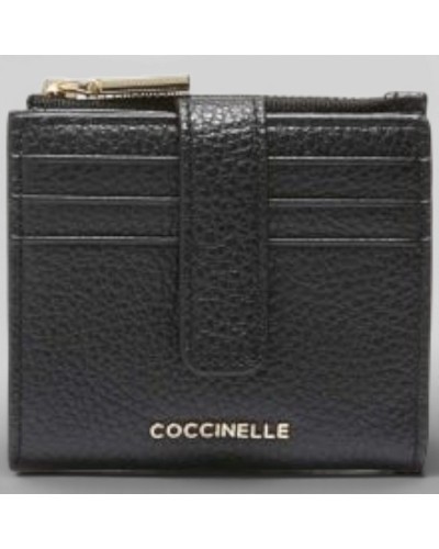 Coccinelle Metallic Soft Geldbörse Damen Schwarz aus Leder