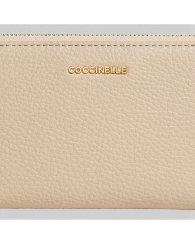 Coccinelle Portafoglio Metallic Soft Donna Sabbia in