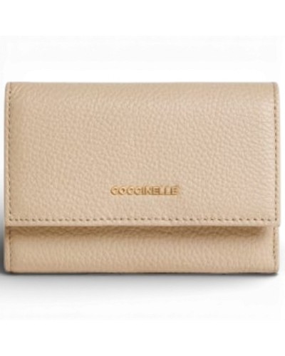 Coccinelle Portafoglio Metallic Soft Donna Sabbia in