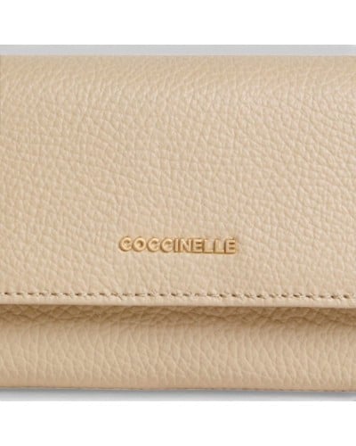 Coccinelle Portafoglio Metallic Soft Donna Sabbia in