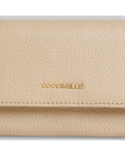 Coccinelle Portafoglio Metallic Soft Donna Sabbia in